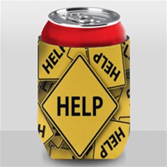 Caution Road Sign Help Cross Yellow Can Holder