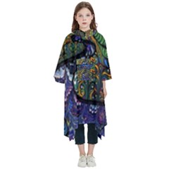 Psychedelic Digital Art Artwork Landscape Colorful Kids  Hooded Rain Ponchos