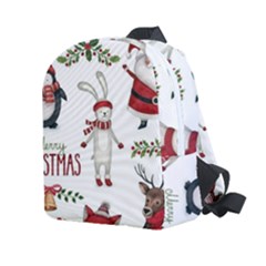 Christmas Characters Pattern, Xmas Backgrounds Kids  Age 2-4 Lightweight Preschool Backpack