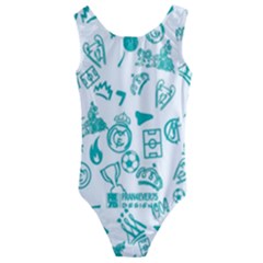 Real Madrid, Background, Pattern, Sport Kids  Cut-out Back One Piece Swimsuit