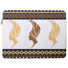 African Women Pattern Seamless Style 17  Vertical Laptop Sleeve Case With Pocket
