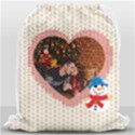 Personalized Photo Any Text Xmas Knitted Style Drawstring Bag Drawstring Bag (Large) View1
