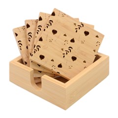 Autumn Seamless Leaves Pattern  Bamboo Coaster Set