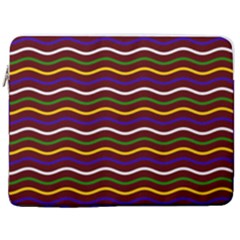 Multicolor Wave Pattern 17  Vertical Laptop Sleeve Case With Pocket