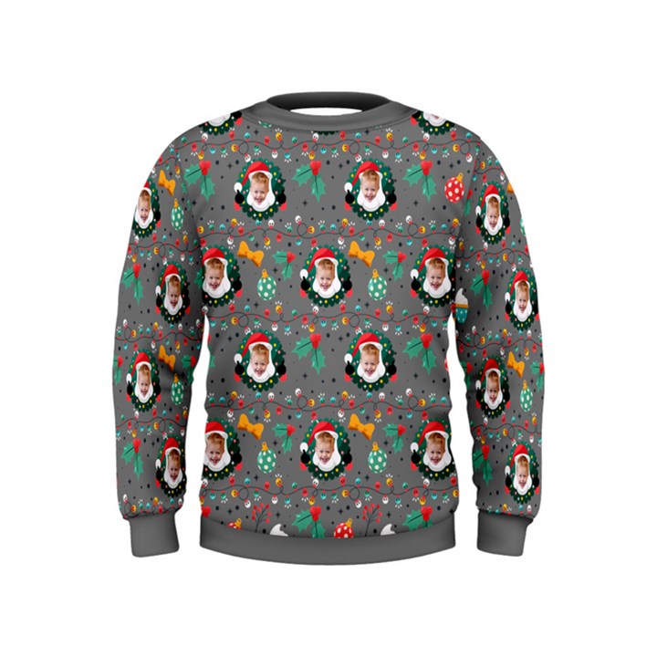 Personalized Face Cut Xmas Kids  Sweatshirt Kids  Sweatshirt