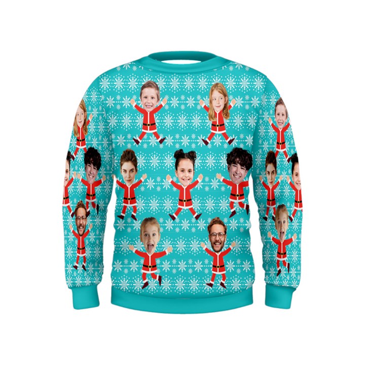 Personalized Face Cut Santa Claus Kids  Sweatshirt Kids  Sweatshirt