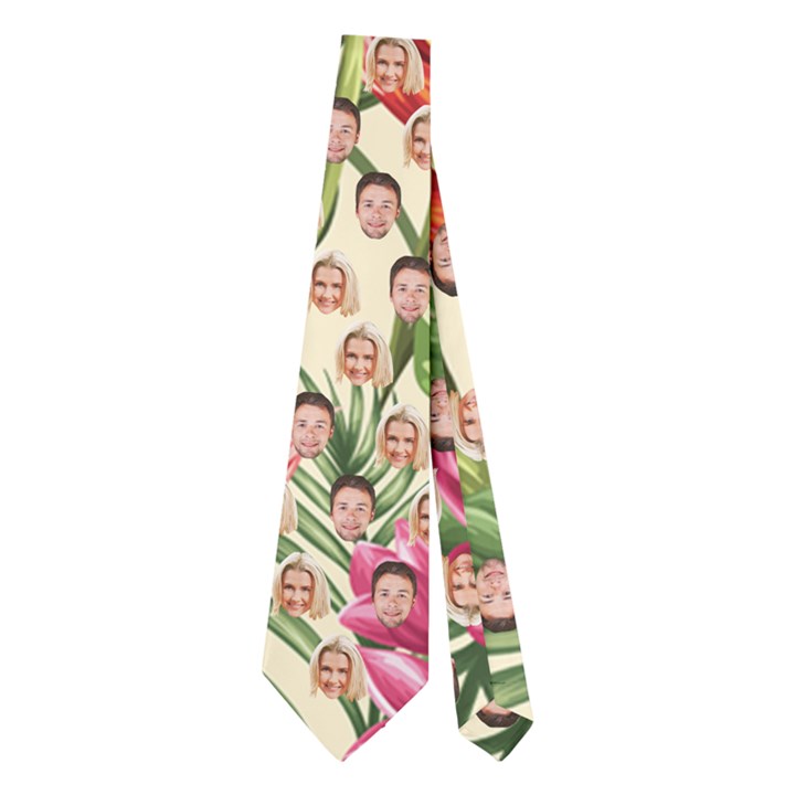 Personalized Photo Many Face Head Hawaii Pattern Necktie Necktie (Two Side)