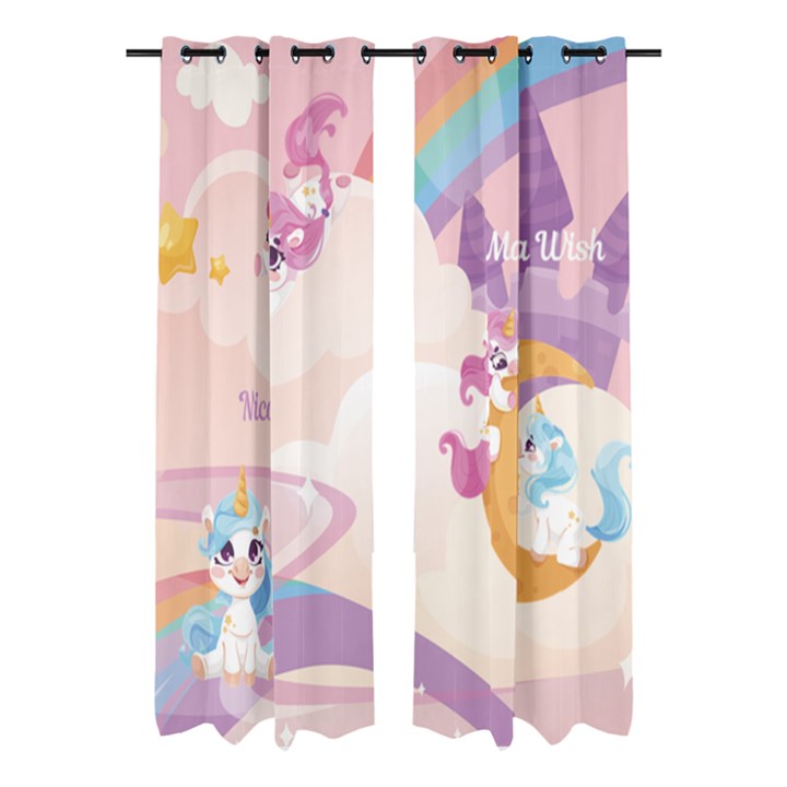 Personalized Name Any Text Unicorn Never Land Window Curtain  Window Curtain (Large 96 )