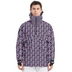 Sugar Skull Cat Pattern Men s Pullover Zip Ski And Snowboard Waterproof Breathable Jacket