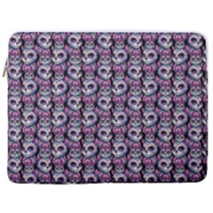 Sugar Skull Cat Pattern 17  Vertical Laptop Sleeve Case With Pocket