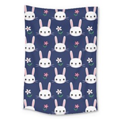 Cute Bunny Pattern, Easter, Koteto Large Tapestry