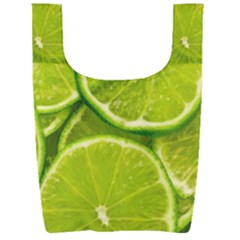 Lime Slices Close Up, Fresh, Fruit, Green Lemon Foldable Shopping Bag