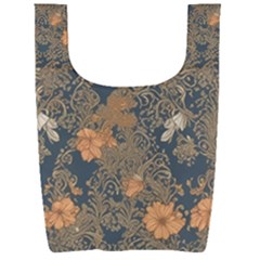 Seamless Pattern Patterns Leaves Vintage Foldable Shopping Bag