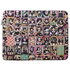Spanish Gothic Girls Pattern 17  Vertical Laptop Sleeve Case With Pocket
