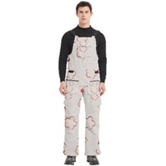 Floral Pattern Men s Side Zip Front Pouch Ski And Snowboard Bib Pants	