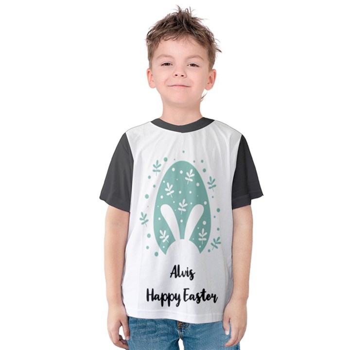 Personalized Name Any Text Easter Egg Kids  Cotton T-Shirt Kids  Cotton T-Shirt