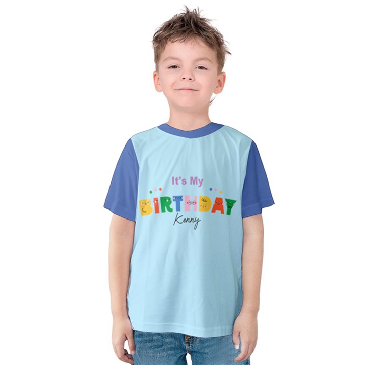 Personalized Name Any Text Birthday Kids  Cotton T-Shirt Kids  Cotton T-Shirt