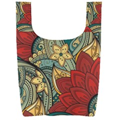 Pattern Shape Colorful Flower Leaves Foldable Shopping Bag