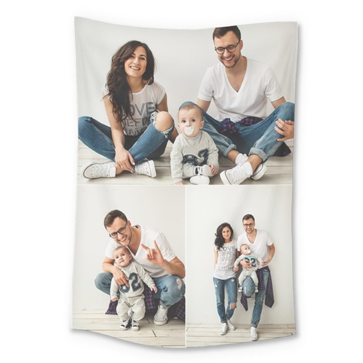 Custom 3 Photo Collage Wall Large Tapestry