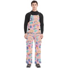Ice Cream Donut Sweets Candie Men s Side Zip Front Pouch Ski And Snowboard Bib Pants	