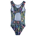 Personalized Watercolor Peacock Kids  Cut-Out Back One Piece Swimsuit View2