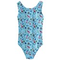Personalized Sea Marine Illustration Name Any Text Kids  Cut-Out Back One Piece Swimsuit View1
