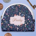 Personalized Floral Pattern Name Any Text Horseshoe Style Canvas Pouch View1
