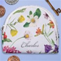 Personalized Hand Drawn Floral Name Any Text Horseshoe Style Canvas Pouch View1