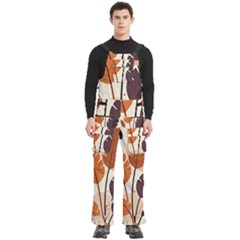 Leaves Boho Monster Nature Men s Side Zip Front Pouch Ski And Snowboard Bib Pants	