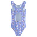 Personalized Any Text Carousel Style Kids  Cut-Out Back One Piece Swimsuit View2