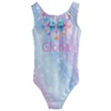 Personalized Any Text Gems Ribbon  Kids  Cut-Out Back One Piece Swimsuit View1