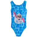 Personalized Any Text Face Cut Unicorn Swim ring Kids  Cut-Out Back One Piece Swimsuit View1