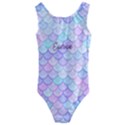 Personalized Any Text Mermaid Kids  Cut-Out Back One Piece Swimsuit View1