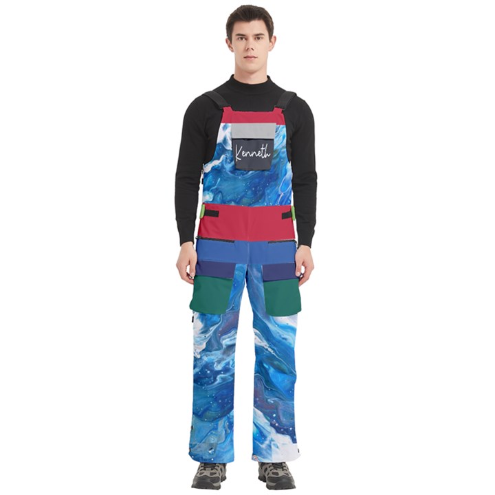 Custom Mix Color Any Text Name Men s Side Zip Front Pouch Ski And Snowboard Bib Pants	