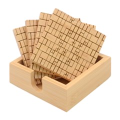 Abstract-background Bamboo Coaster Set