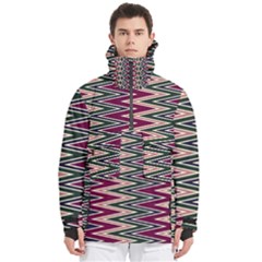 Pattern Zigzag Stripe Design Men s Pullover Zip Ski And Snowboard Waterproof Breathable Jacket