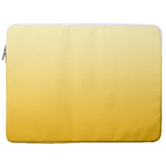 Cream Yellow To Amber Orange Linear Gradient 17  Vertical Laptop Sleeve Case With Pocket