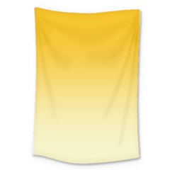 Amber Orange To Cream Yellow Linear Gradient Large Tapestry