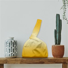 Amber Orange To Cream Yellow Bilinear Gradient Japanese Wrist Knot Bag