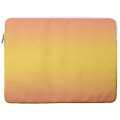 Coral Pink To Electric Yellow Bilinear Gradient 17  Vertical Laptop Sleeve Case With Pocket