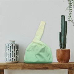 Cream Yellow To Mint Green Linear Gradient Japanese Wrist Knot Bag