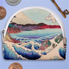 Wave Japanese Mount Fuji Ocean Horseshoe Style Canvas Pouch