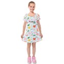 Personalized Any Text Hand Draw Flower Kids  Short Sleeve Velvet Dress View1