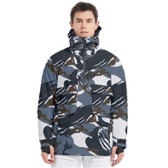 Blue Winter Camouflage, Military Camouflage Men s Pullover Zip Ski And Snowboard Waterproof Breathable Jacket