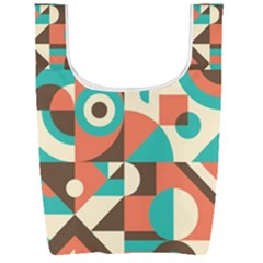 Retro Colorful Background, Retro Abstraction Foldable Shopping Bag