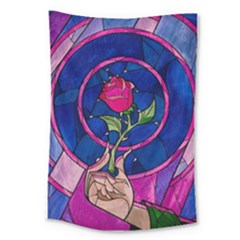 Enchanted Rose Stained Glass Large Tapestry
