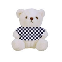 Pattern Checkered Squares Black White Pattern Full Print Cuddly Teddy Bear