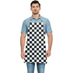 Pattern Checkered Squares Black White Pattern Kitchen Apron