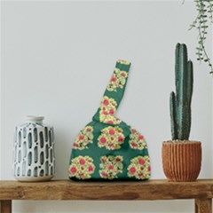 Retro 1880s Flowers Pattern 6 Japanese Wrist Knot Bag