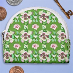 Retro 1880s Flowers Pattern 4 Horseshoe Style Canvas Pouch